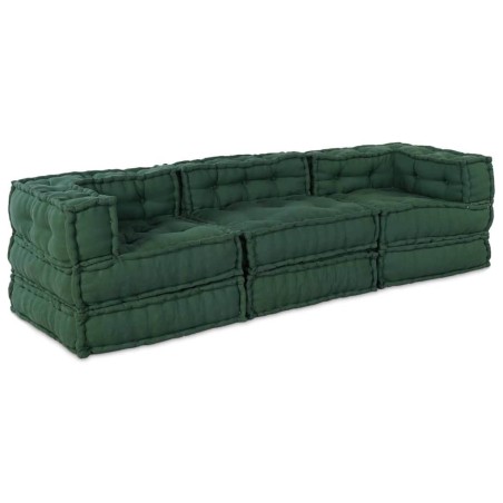 Unité de canapé modulaire 3 pcs Vert Tissu 632019632019
