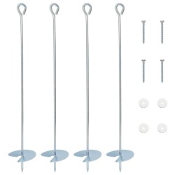 Ancre de terre 4 pcs Argenté Ø10 x 60 cm Métal galvanisé 632022632022