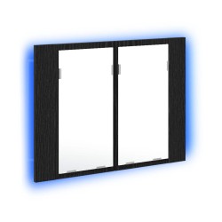 Amoire de salle de bain avec miroir Chêne noir 60 x 12 x 45 cm 632023632023