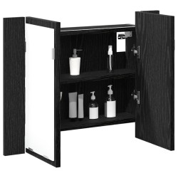 Amoire de salle de bain avec miroir Chêne noir 60 x 12 x 45 cm 632023632023