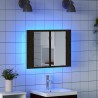 Amoire de salle de bain avec miroir Chêne noir 60 x 12 x 45 cm 632023632023