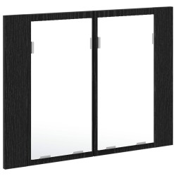 Amoire de salle de bain avec miroir Chêne noir 60 x 12 x 45 cm 632023632023