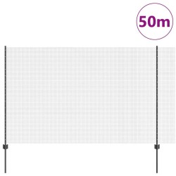 Clôture en fil soudé avec poteaux 50 x 1,5 m Gris Maille 632025632025