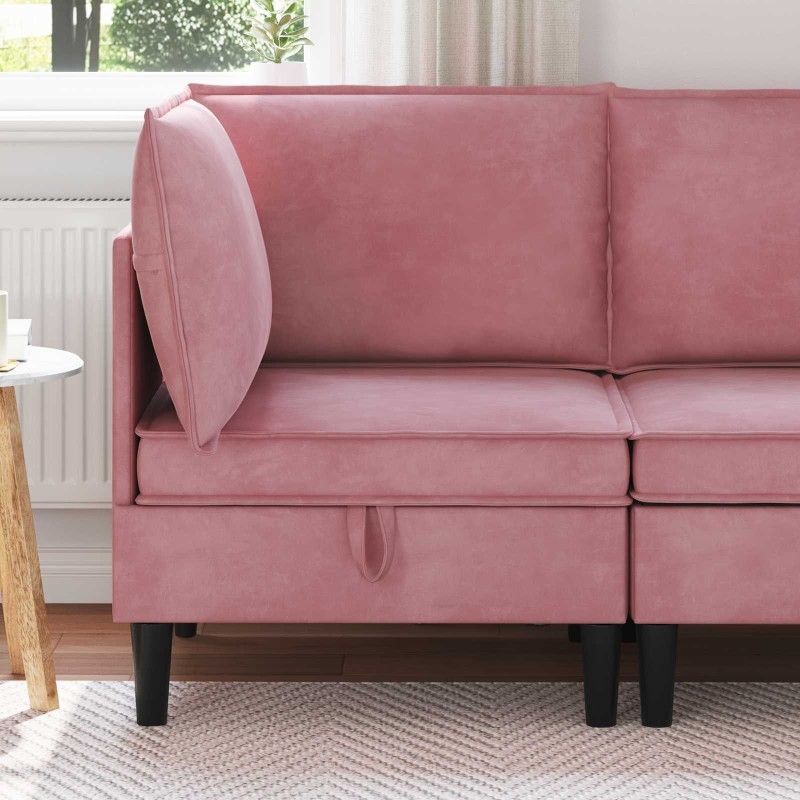 Sofa avec rangement Rose Velours 632030632030