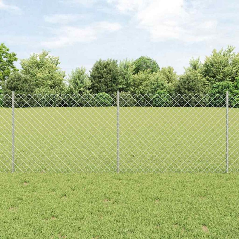 Clôture grillagée avec poteau 25 x 0,8 m Acier galvanisé Maille 632036632036