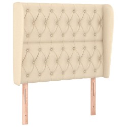 Tête de lit avec oreilles Crème 103x23x118/128 cm Tissu 632040632040