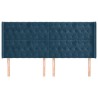 Tête de lit avec oreilles Bleu foncé 203x16x118/128 cm Velours 632044632044