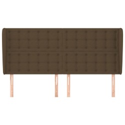 Tête de lit avec oreilles Marron foncé 183x23x118/128 cm Tissu 632047632047