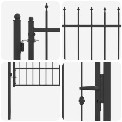 Porte de Clôture HORST 100 x 150 cm métal Noir Verrouillable 632049632049