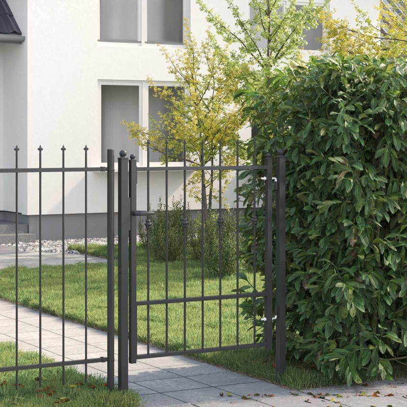 Porte de Clôture HORST 100 x 125 cm métal Noir Verrouillable 632050632050