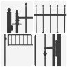 Porte de Clôture HORST 100 x 125 cm métal Noir Verrouillable 632050632050