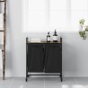 Panier à linge à 2 compartiments avec roulettes chêne fumé 632053632053