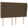 Tête de lit avec oreilles Marron foncé 163x23x118/128 cm Tissu 632066632066