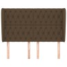 Tête de lit avec oreilles Marron foncé 163x23x118/128 cm Tissu 632066632066
