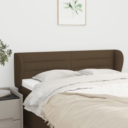 Tête de lit avec oreilles Marron foncé 147x23x78/88 cm Tissu 632070632070
