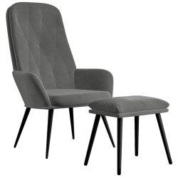 Chaise de relaxation avec repose-pied Gris foncé Velours 632072632072