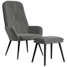 Chaise de relaxation avec repose-pied Gris foncé Velours 632072632072