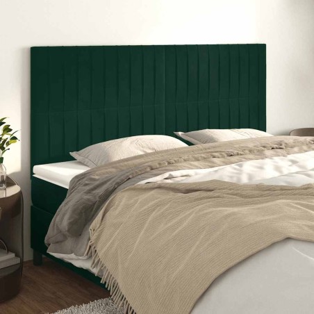 Tête de lit Vert foncé 200x5x118/128 cm Velours 632076632076