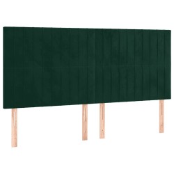 Tête de lit Vert foncé 200x5x118/128 cm Velours 632076632076