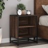 Table de chevet chêne marron 40x31x50cm bois d'ingénierie métal 632077632077