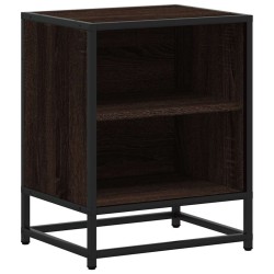 Table de chevet chêne marron 40x31x50cm bois d'ingénierie métal 632077632077