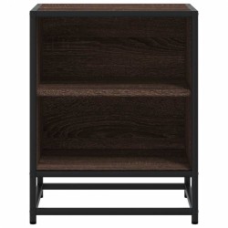 Table de chevet chêne marron 40x31x50cm bois d'ingénierie métal 632077632077