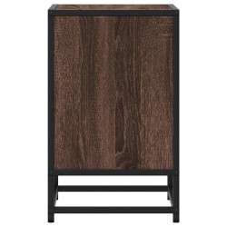 Table de chevet chêne marron 40x31x50cm bois d'ingénierie métal 632077632077