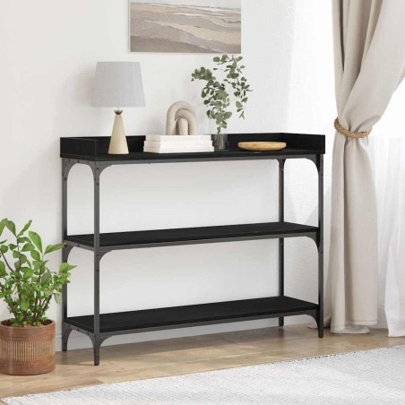 Table Console avec étagère Chêne noir 100 x 30 x 80 cm 632082632082