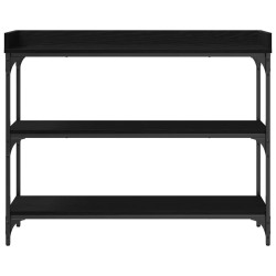 Table Console avec étagère Chêne noir 100 x 30 x 80 cm 632082632082