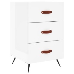 Table de chevet blanc brillant 40x40x66 cm bois d'ingénierie 632085632085