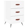 Table de chevet blanc brillant 40x40x66 cm bois d'ingénierie 632085632085