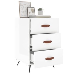 Table de chevet blanc brillant 40x40x66 cm bois d'ingénierie 632085632085