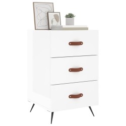 Table de chevet blanc brillant 40x40x66 cm bois d'ingénierie 632085632085