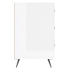 Table de chevet blanc brillant 40x40x66 cm bois d'ingénierie 632085632085