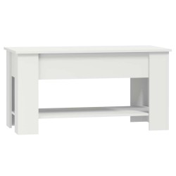 Table basse blanc 101x49x52 cm bois d'ingénierie 632090632090