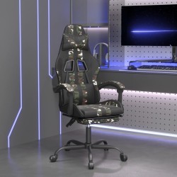 Chaise de jeu avec repose-pied Noir et camouflage Similicuir 632099632099
