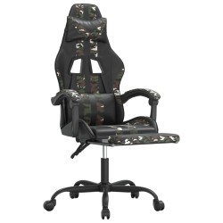Chaise de jeu avec repose-pied Noir et camouflage Similicuir 632099632099