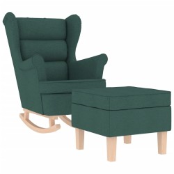 Chaise à bascule avec repose-pied Vert foncé Tissu 632106632106