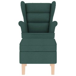 Chaise à bascule avec repose-pied Vert foncé Tissu 632106632106
