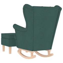 Chaise à bascule avec repose-pied Vert foncé Tissu 632106632106