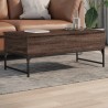 Table basse chêne marron 100x50x40cm bois d'ingénierie et métal 632115632115