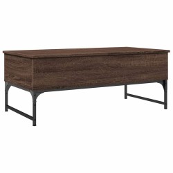 Table basse chêne marron 100x50x40cm bois d'ingénierie et métal 632115632115
