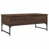 Table basse chêne marron 100x50x40cm bois d'ingénierie et métal 632115632115