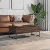 Table basse chêne marron 100x50x40cm bois d'ingénierie et métal 632115632115