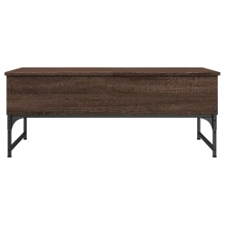 Table basse chêne marron 100x50x40cm bois d'ingénierie et métal 632115632115