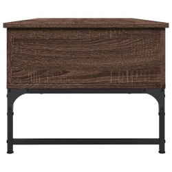 Table basse chêne marron 100x50x40cm bois d'ingénierie et métal 632115632115