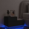 Table de chevet avec lumières LED noir 70x36x40,5 cm 632117632117