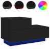 Table de chevet avec lumières LED noir 70x36x40,5 cm 632117632117