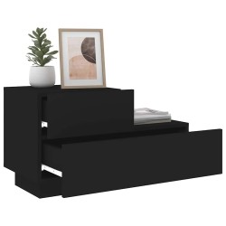Table de chevet avec lumières LED noir 70x36x40,5 cm 632117632117