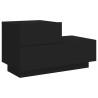 Table de chevet avec lumières LED noir 70x36x40,5 cm 632117632117